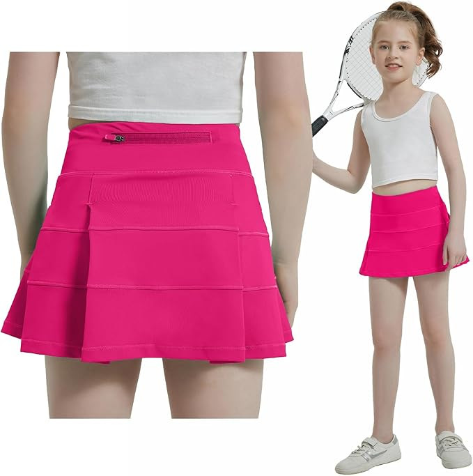 Husnainna Girls Tennis Skirt High Waisted Pleated Kids Skort Built-in Shorts School Athletic Golf... | Amazon (US)