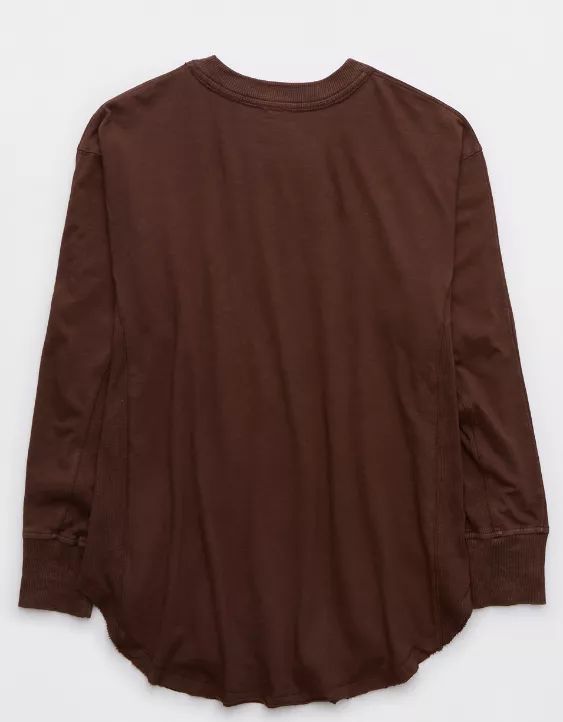 Aerie Long Sleeve Oversized Boyfriend T-Shirt | Aerie