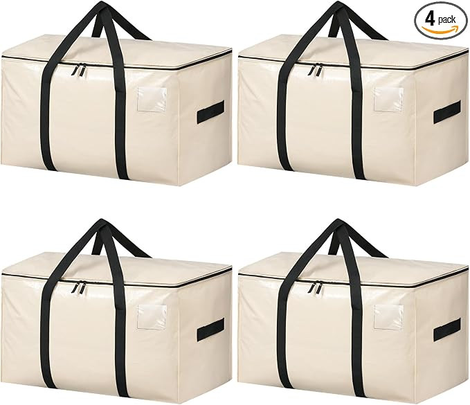 BAGAIL Heavy Duty Moving Bags with Strong Handle, Extra Large Moving Boxes, Storage Tote for Clot... | Amazon (US)