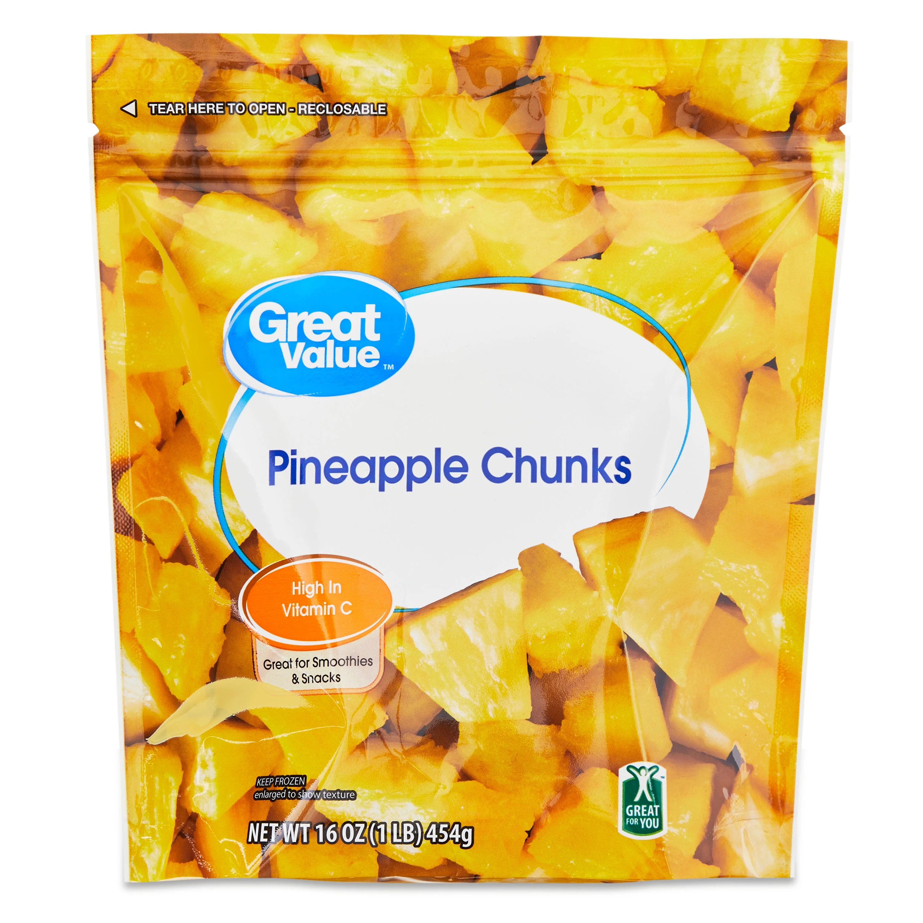 Great Value Pineapple Chunks, Frozen, 16 oz | Walmart (US)