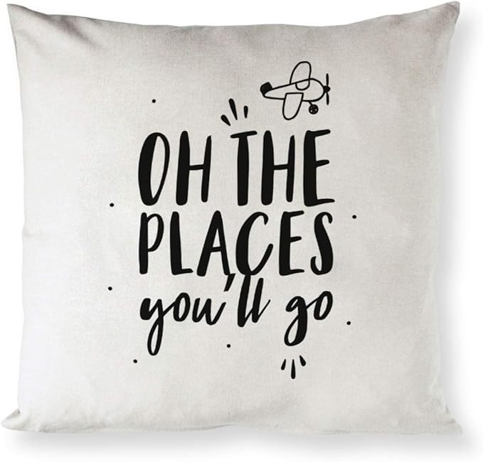The Cotton & Canvas Co. Oh The Places You'll Go Nursery Pillow Cover, Pillowcase, Cushion Cover a... | Amazon (US)