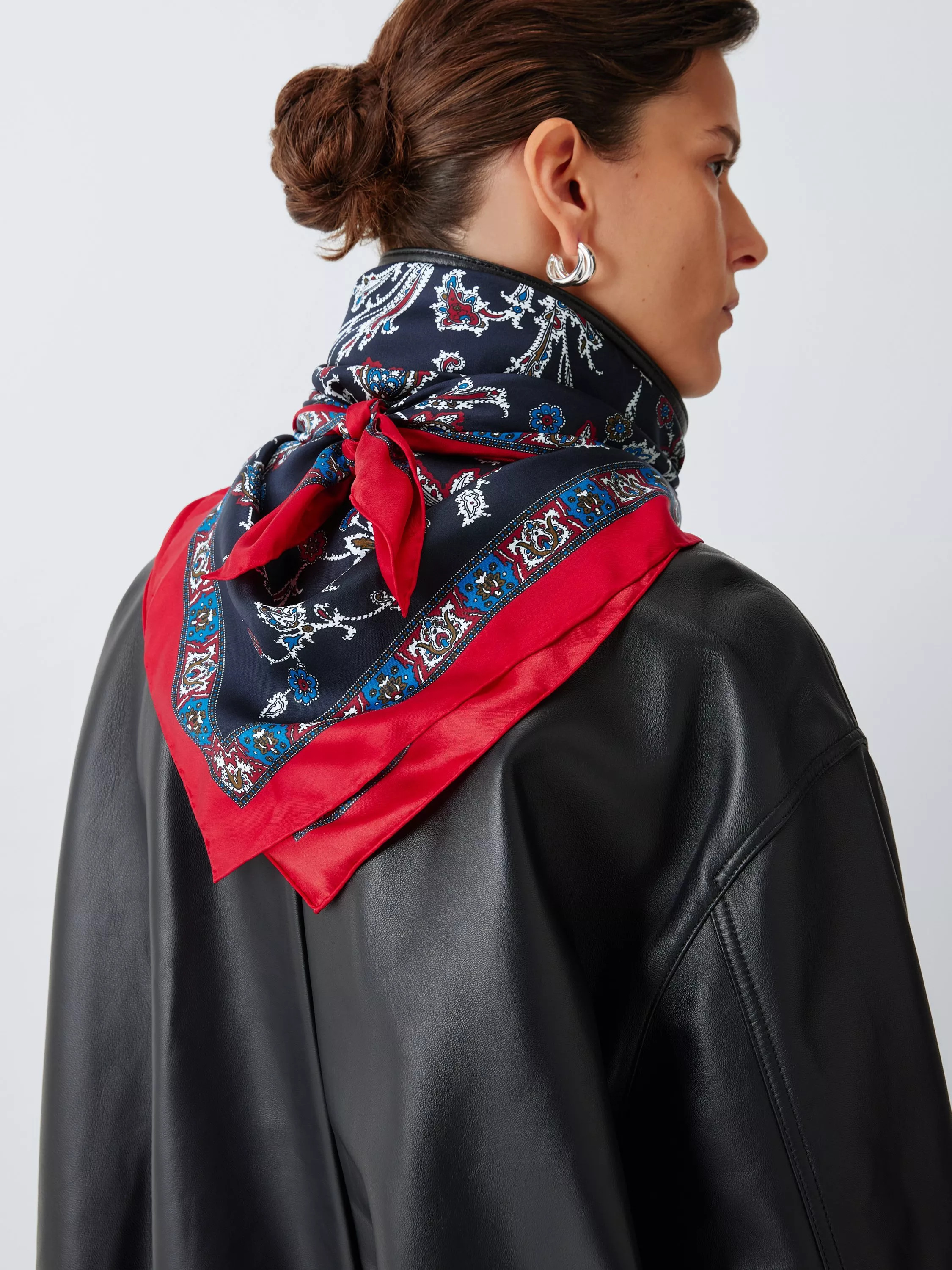 Paisley Pure Silk Scarf, Navy Multi | John Lewis (UK)