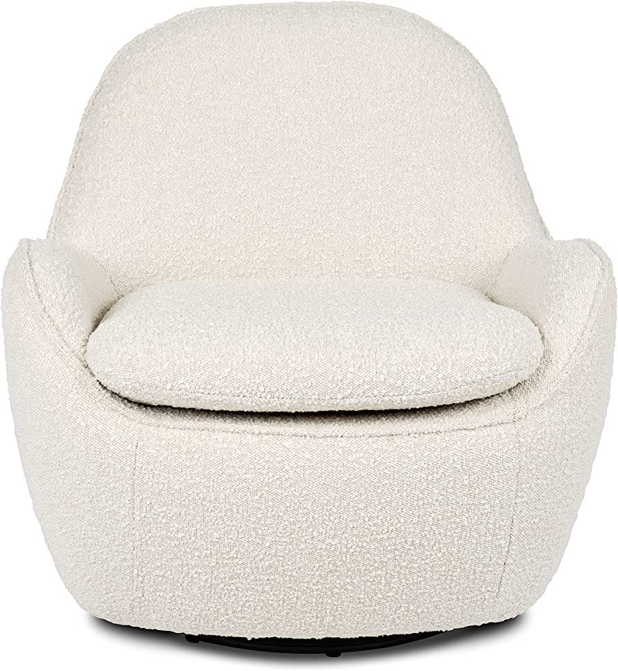 POLY & BARK Nova Bouclé Swivel Chair, Ivory White Boucle | Amazon (US)