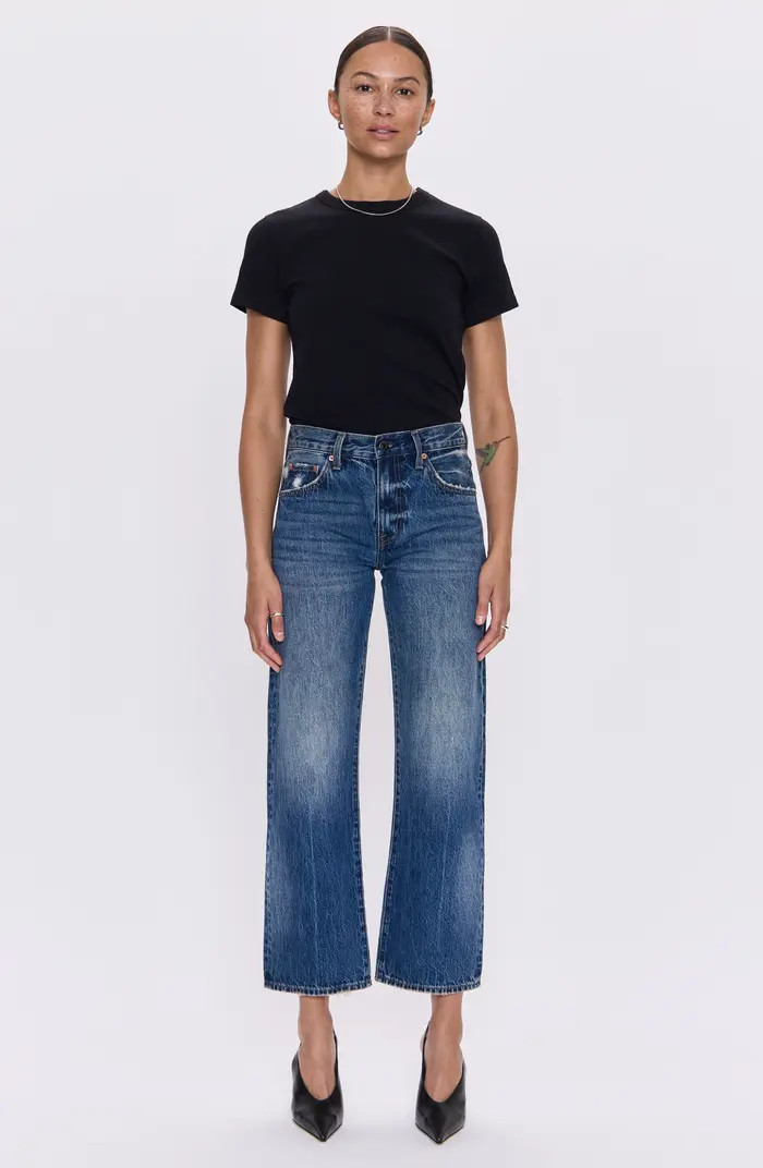 Lexi Distressed Crop Barrel Jeans | Nordstrom