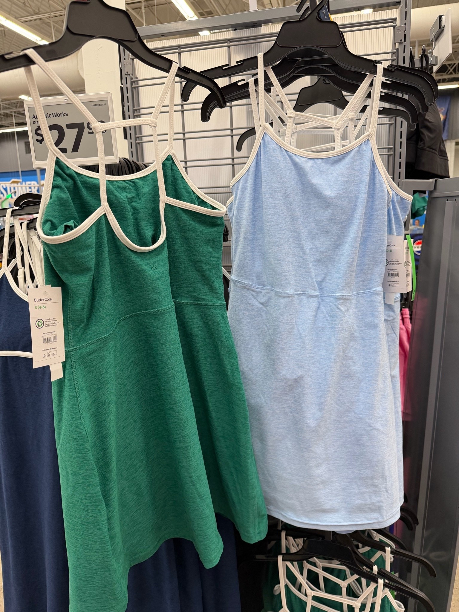 New Walmart active dresses! Soft and stretchy, love the contrast trim. #walmartfashion