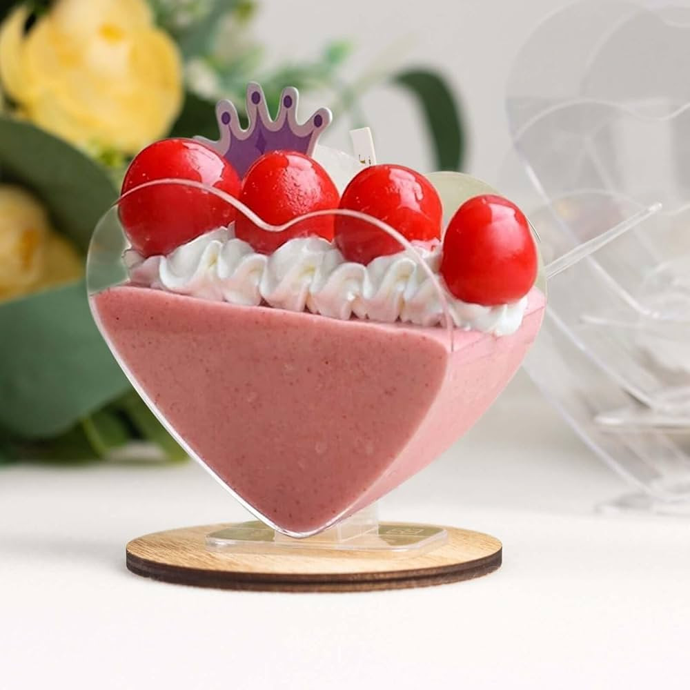 Efavormart 24 Pack | 2oz Mini Clear Plastic Heart-Shaped Dessert Parfait Cups with Spoons, Dispos... | Amazon (US)