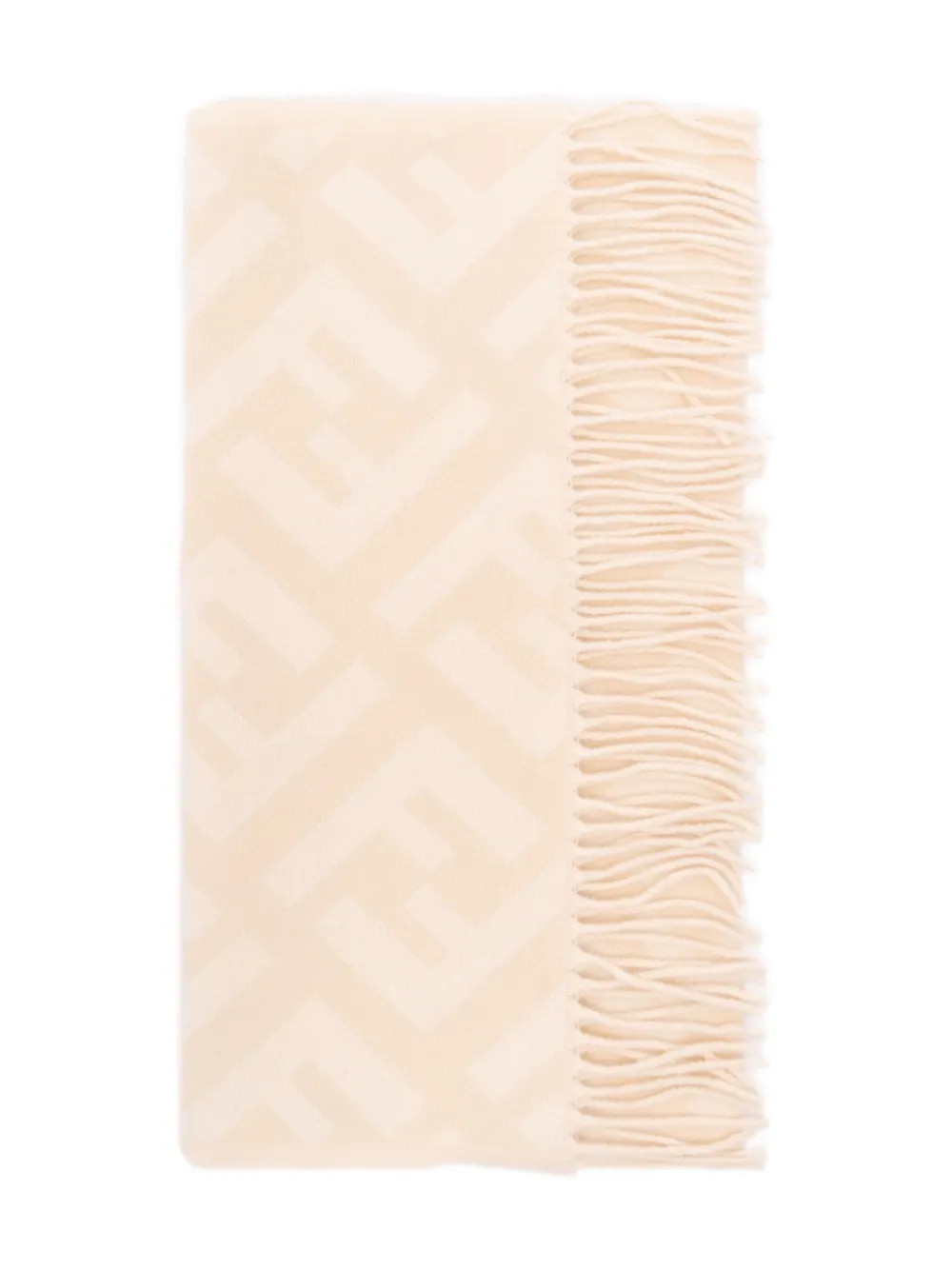 FENDI FF-monogram fringed scarf - Neutrals | Farfetch Global