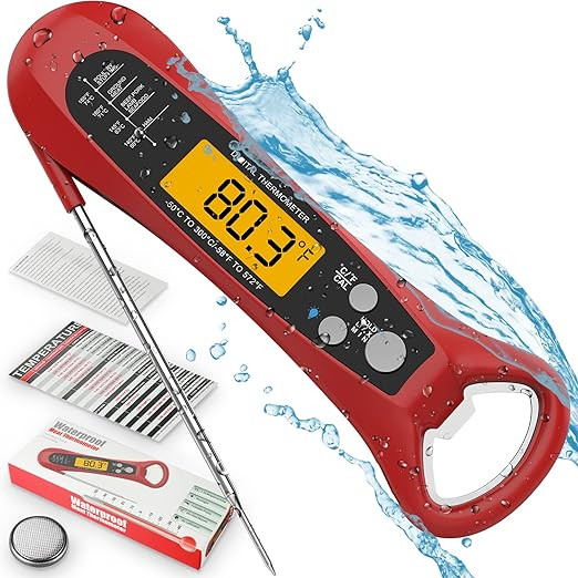 Instant Read Meat Thermometer for Cooking, Fast & Precise Digital Food Thermometer with Backlight... | Amazon (US)