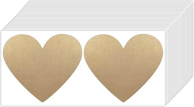 50 Pack Scratch Off Labels Stickers, 3" Heart Self-Adhesive Scratch Off Cards for DIY Scratch Off... | Amazon (US)