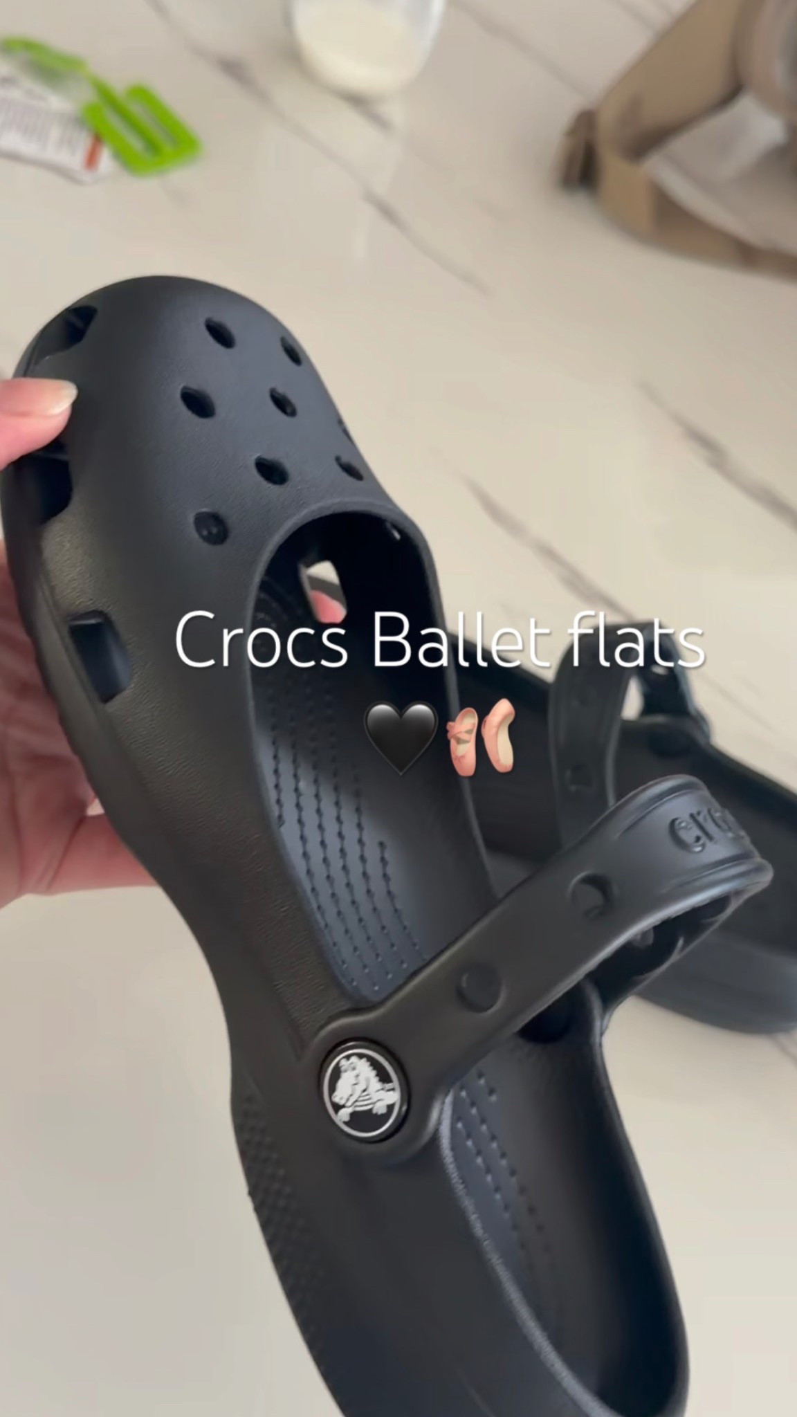 Come on be honest. Are these cute or not? My kids made so much fun of me for buying these 🤣 

They said these are “the most disgusting crocs ever” 
But i think they are so cute! 🖤🩰✨

#momlife #crocsflats #balletslippers #shoes 

#LTKmomlife
