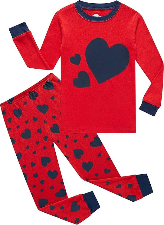 Family Feeling Girls Pajamas 2 Piece Pjs Set 100% Cotton Sleepwear | Amazon (US)