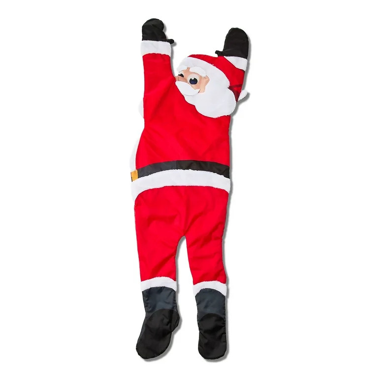 Hanging Luxe Santa Outdoor Christmas Decoration, Red and White, 5', by Holiday Time | Walmart (US)