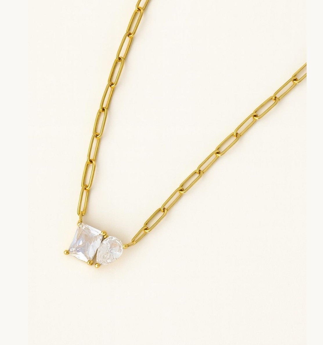 Paperclip double stone gold necklace 

#LTKFindsUnder50 #LTKGiftGuide #LTKHoliday