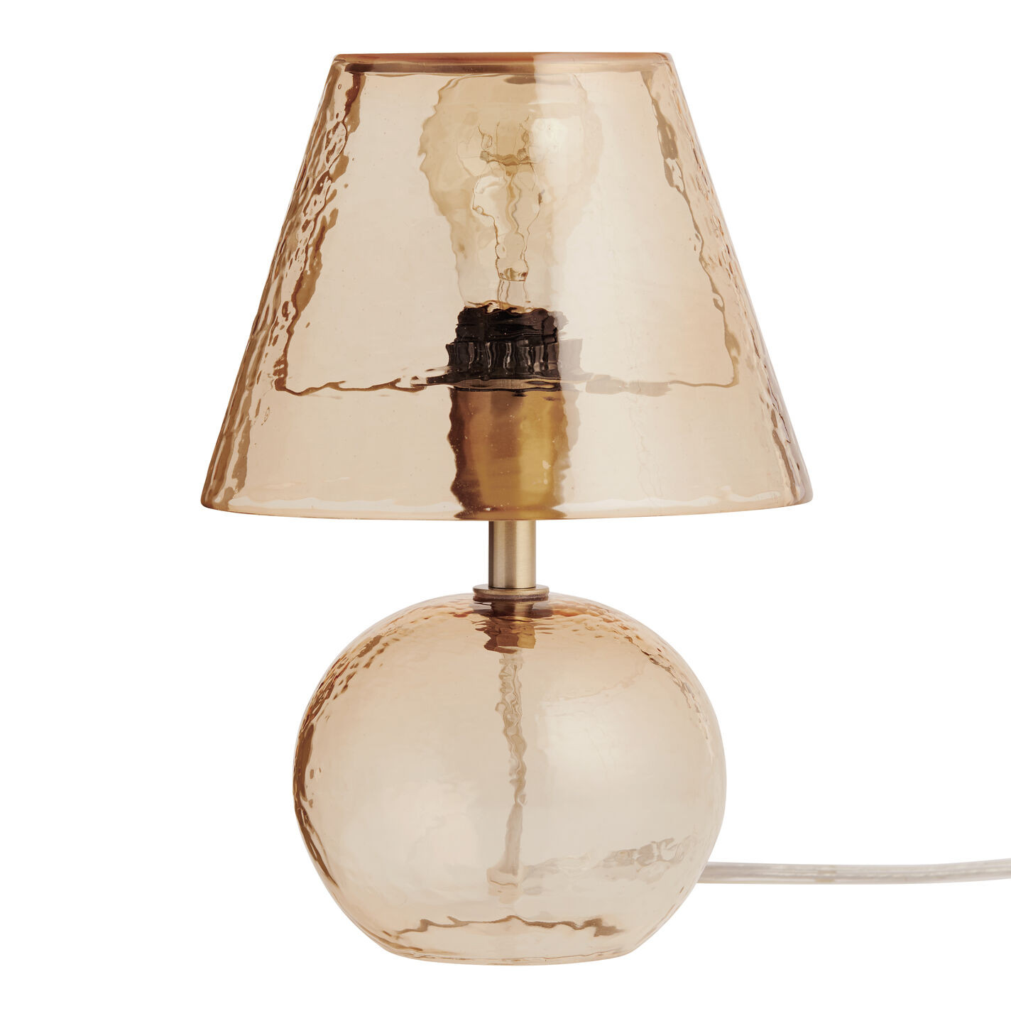 Becca Mini Glass and Brass Metal Textured Table Lamp | World Market