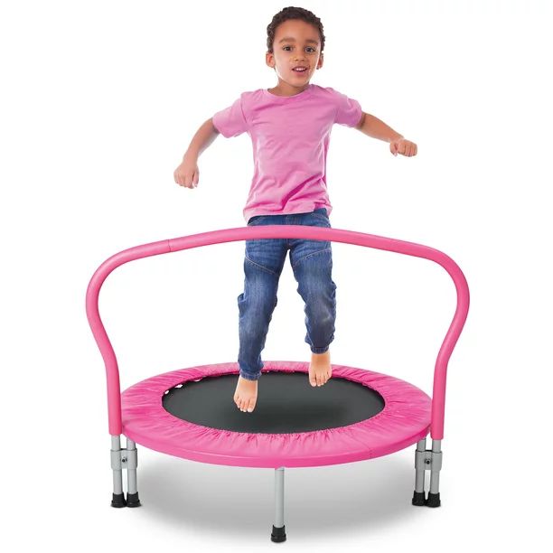 Bounce Buddies Kid-Safe 3' Mini Trampoline - Pink | Walmart (US)