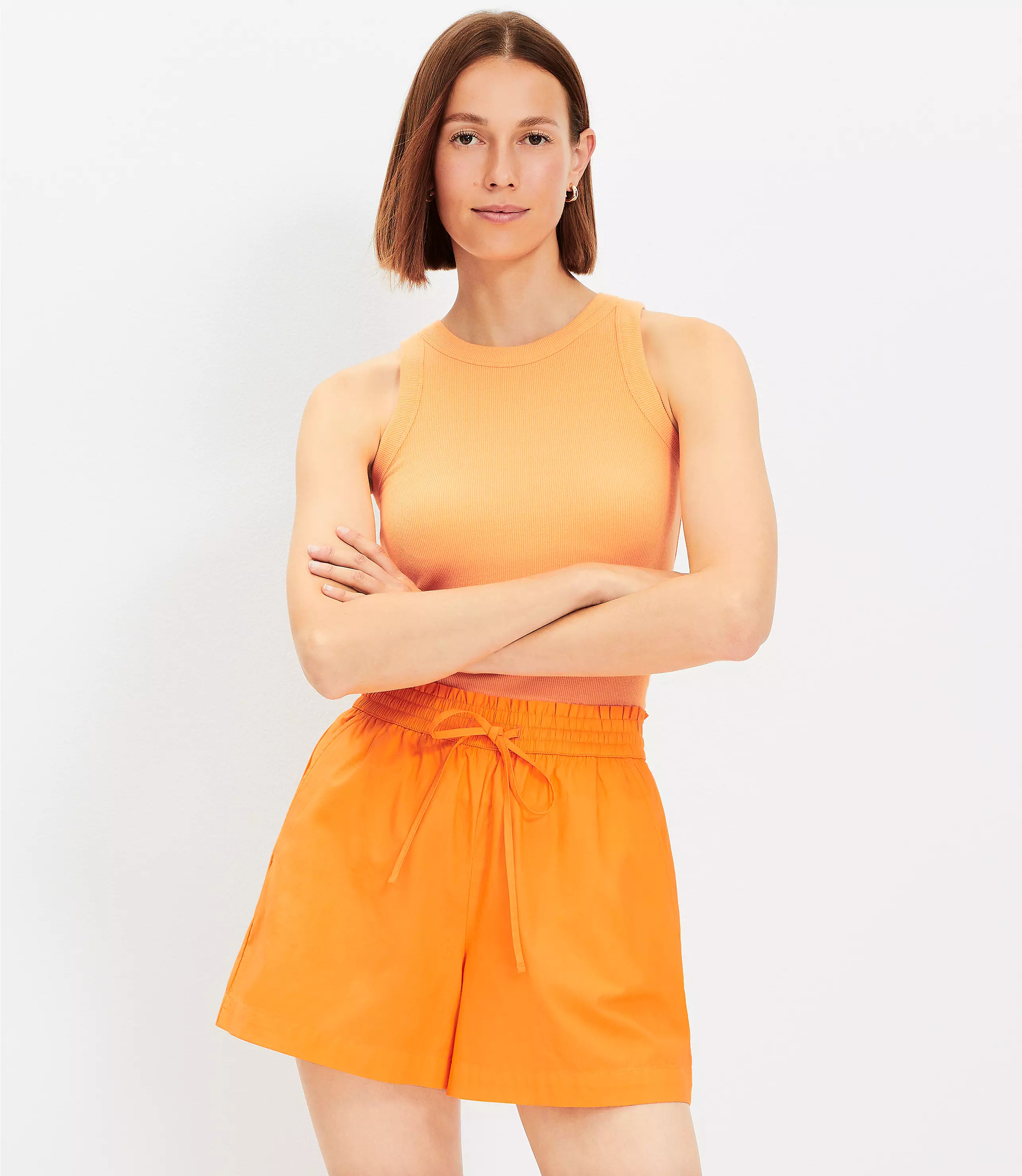 Pull On Shorts in Poplin | LOFT