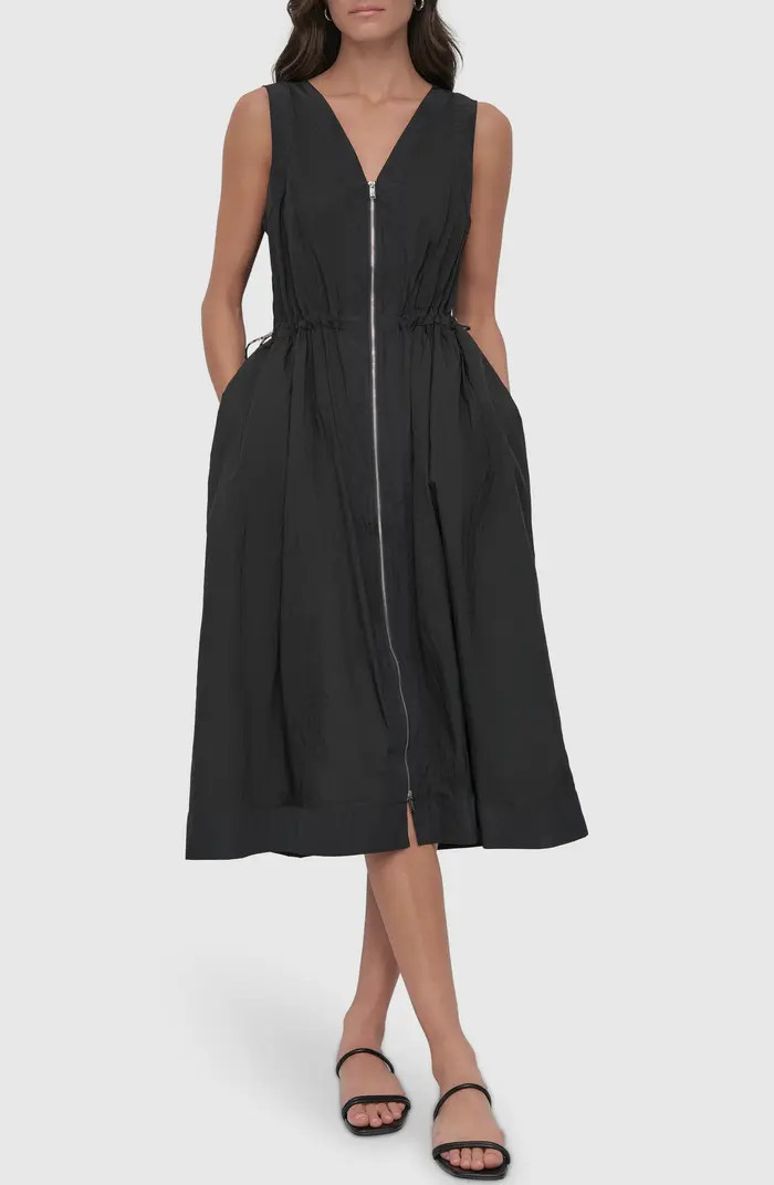 Toggle Waist Nylon Midi Dress | Nordstrom