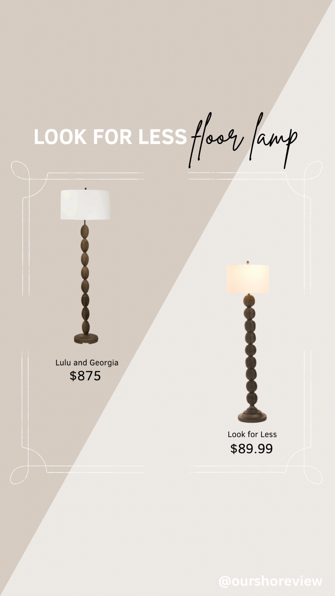 designer floor lamp for less, look for less lighting, wood sphere floor lamp, modern transitional home design, unique floor lamp, high verses low, save verses steal, lighting dupe, coastal home interior 

#LTKHome #LTKSaleAlert #LTKFindsUnder100