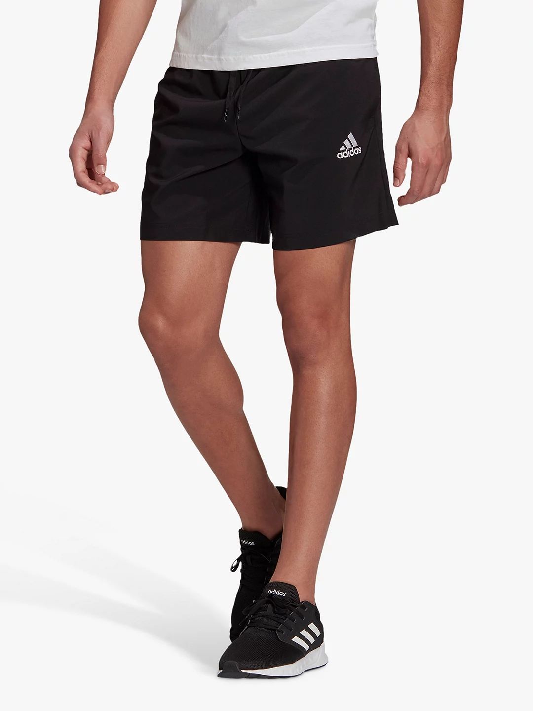 adidas AEROREADY Essentials Chelsea Small Logo Shorts, Black | John Lewis (UK)