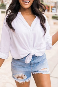 Lifetime Of Style White Blouse | Pink Lily