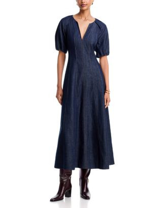 Piper Cotton Split Neck Midi Dress | Bloomingdale's (US)