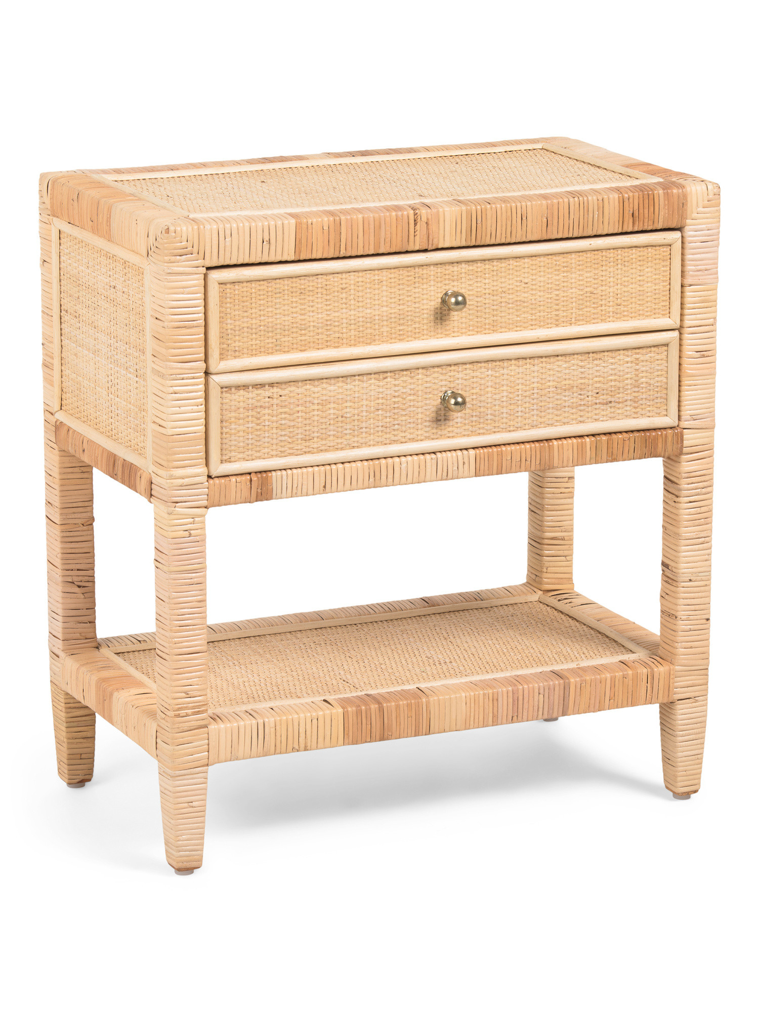 24x14x26 2 Drawer Rattan Accent Table | TJ Maxx