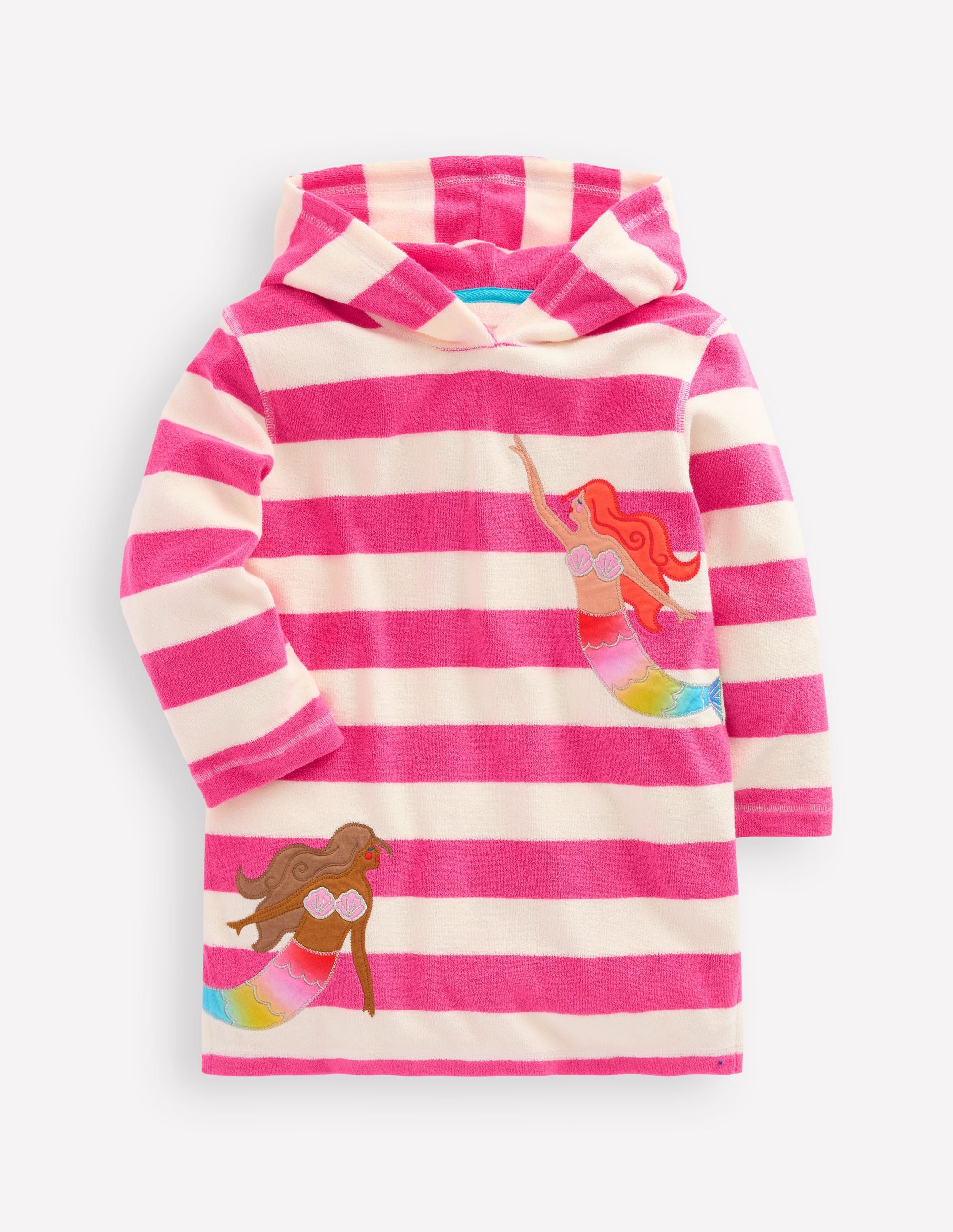 Mara Towelling Throw-On-Pink Mermaid Stripe | Boden (US)