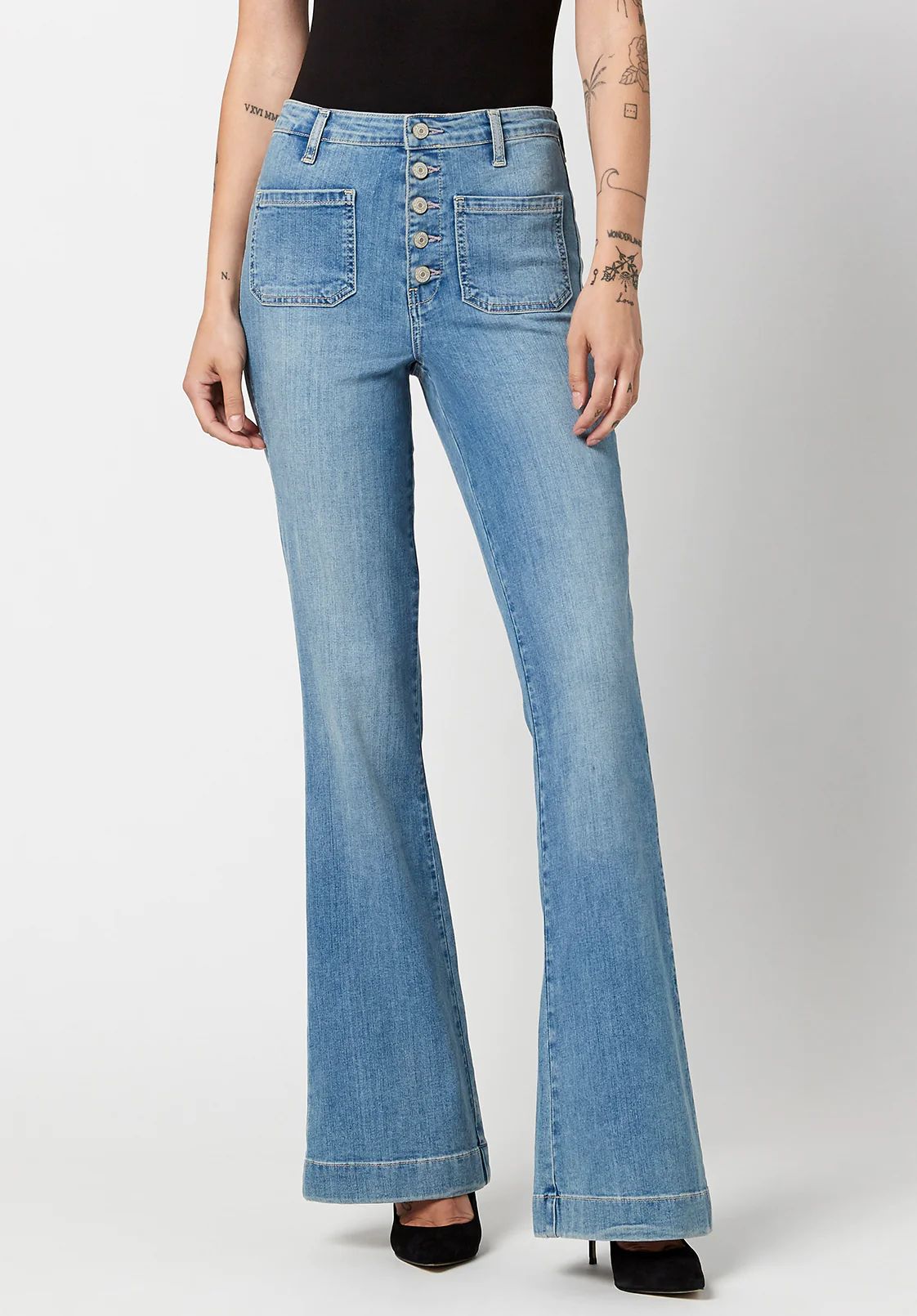 High Rise Flare Joplin Sanded Jeans - BL15821 | Buffalo David Bitton