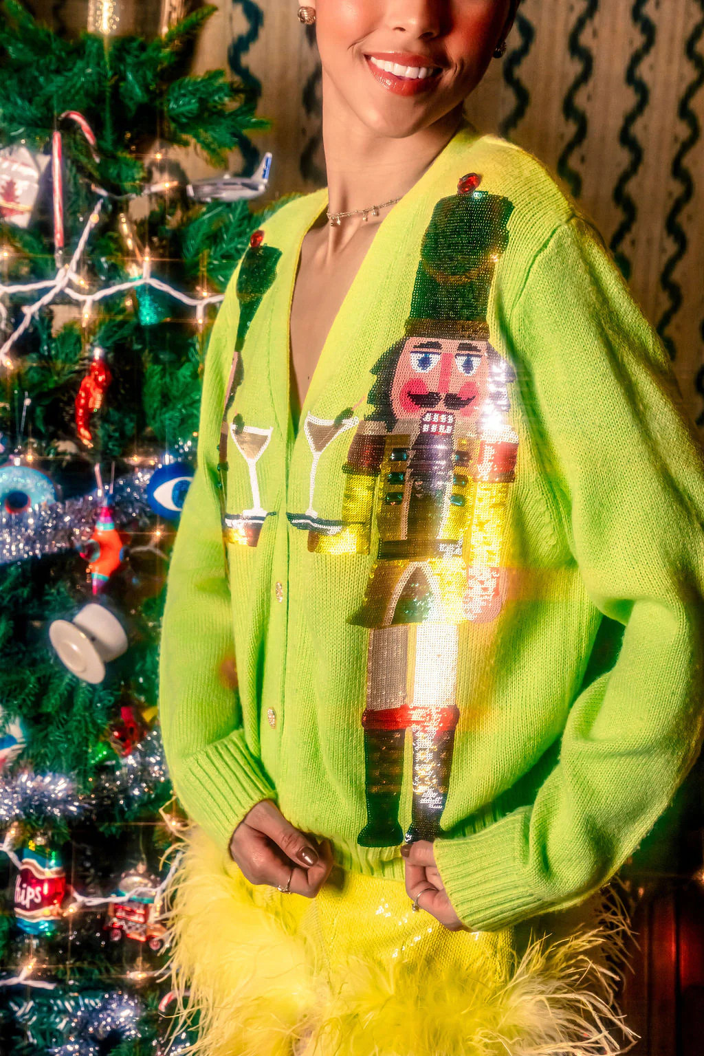 Pale Green Martini Nutcracker Cardigan | Queen of Sparkles
