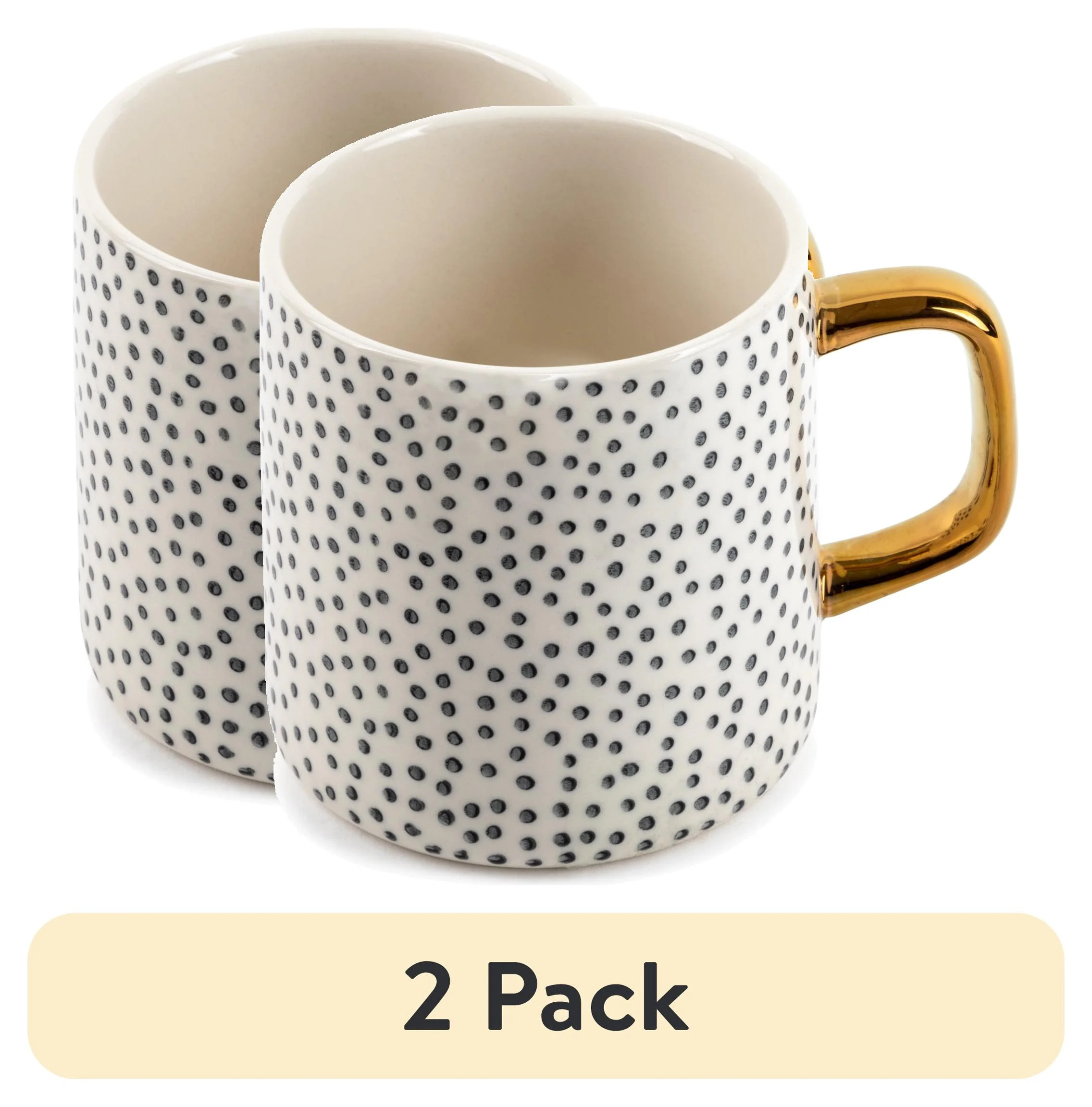(2 pack) Thyme & Table Stoneware Mug, Dot Collection | Walmart (US)