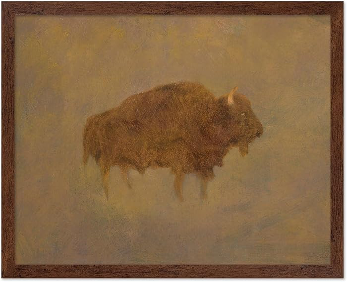 Monem Art Vintage Buffalo in a Sandstorm Painting Poster - Retro Bison Print - Buffalo Art - West... | Amazon (US)