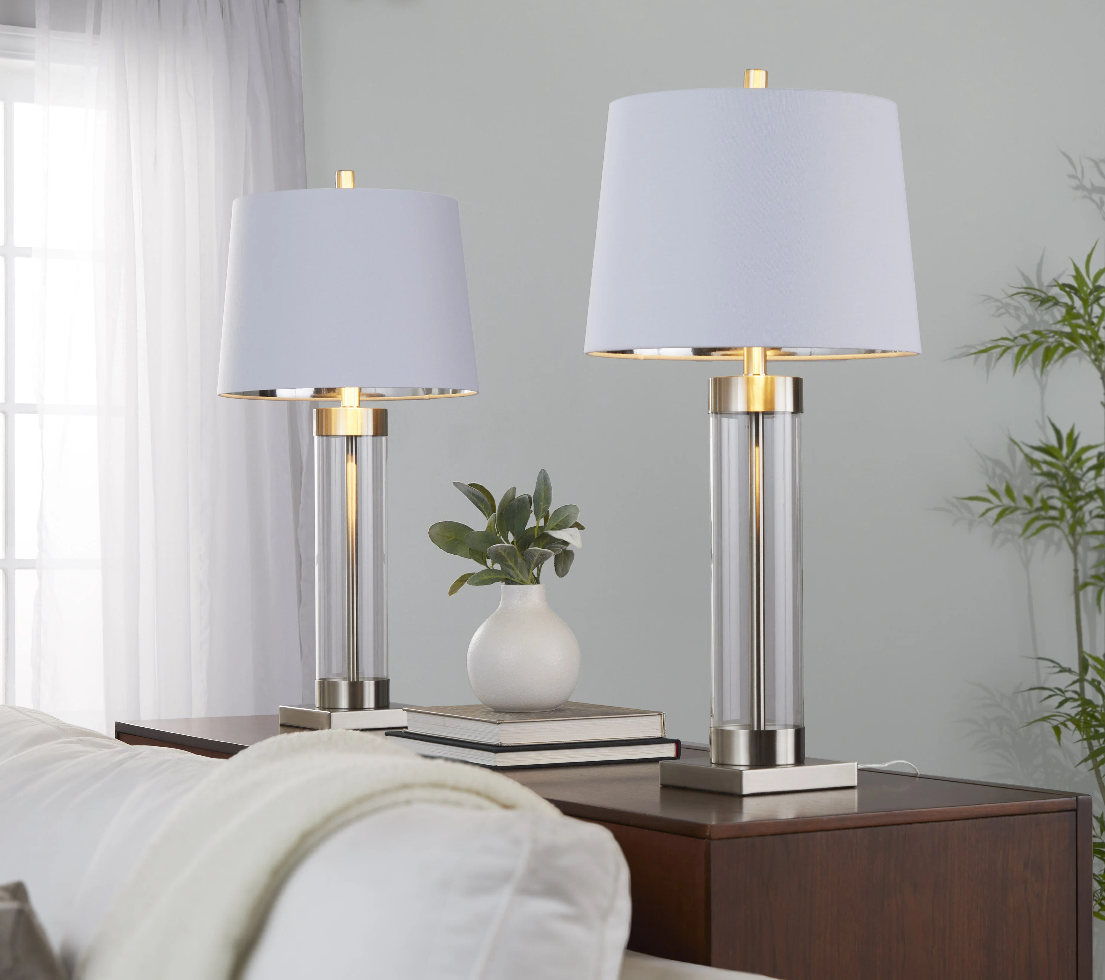 Glacier 30" Glass Table Lamp - Set of 2 (Set of 2) | Wayfair North America
