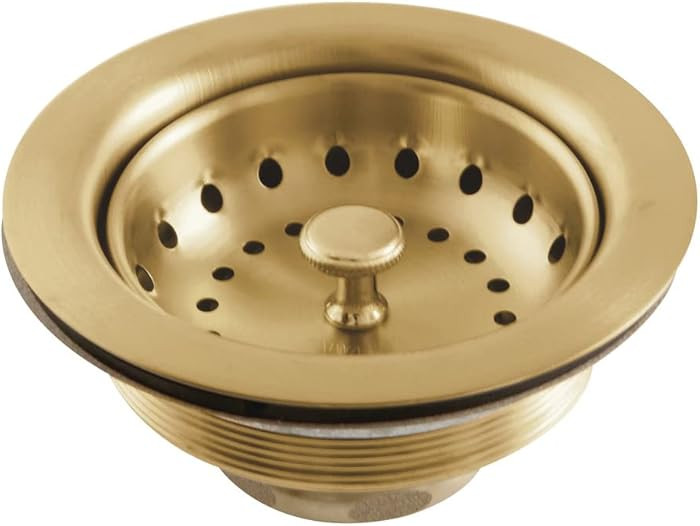 Kingston Brass K111BBB Tacoma Stainless Steel Kitchen Sink Basket Strainer, Brushed Brass | Amazon (US)