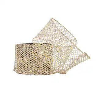 2.5" x 20ft. Glitter Mesh Wired Lattice Ribbon by Celebrate It® Christmas | Michaels | Michaels Stores