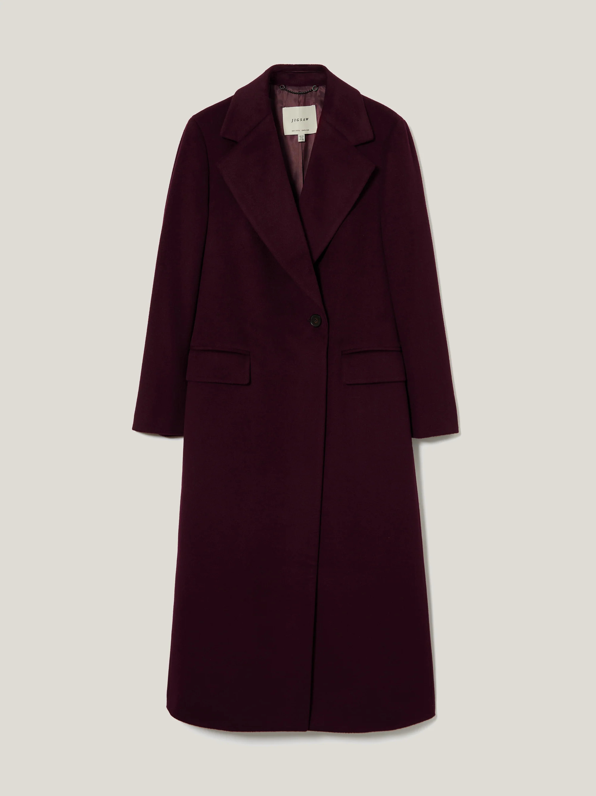 Wool Maxi City Coat | Purple | Jigsaw (UK)
