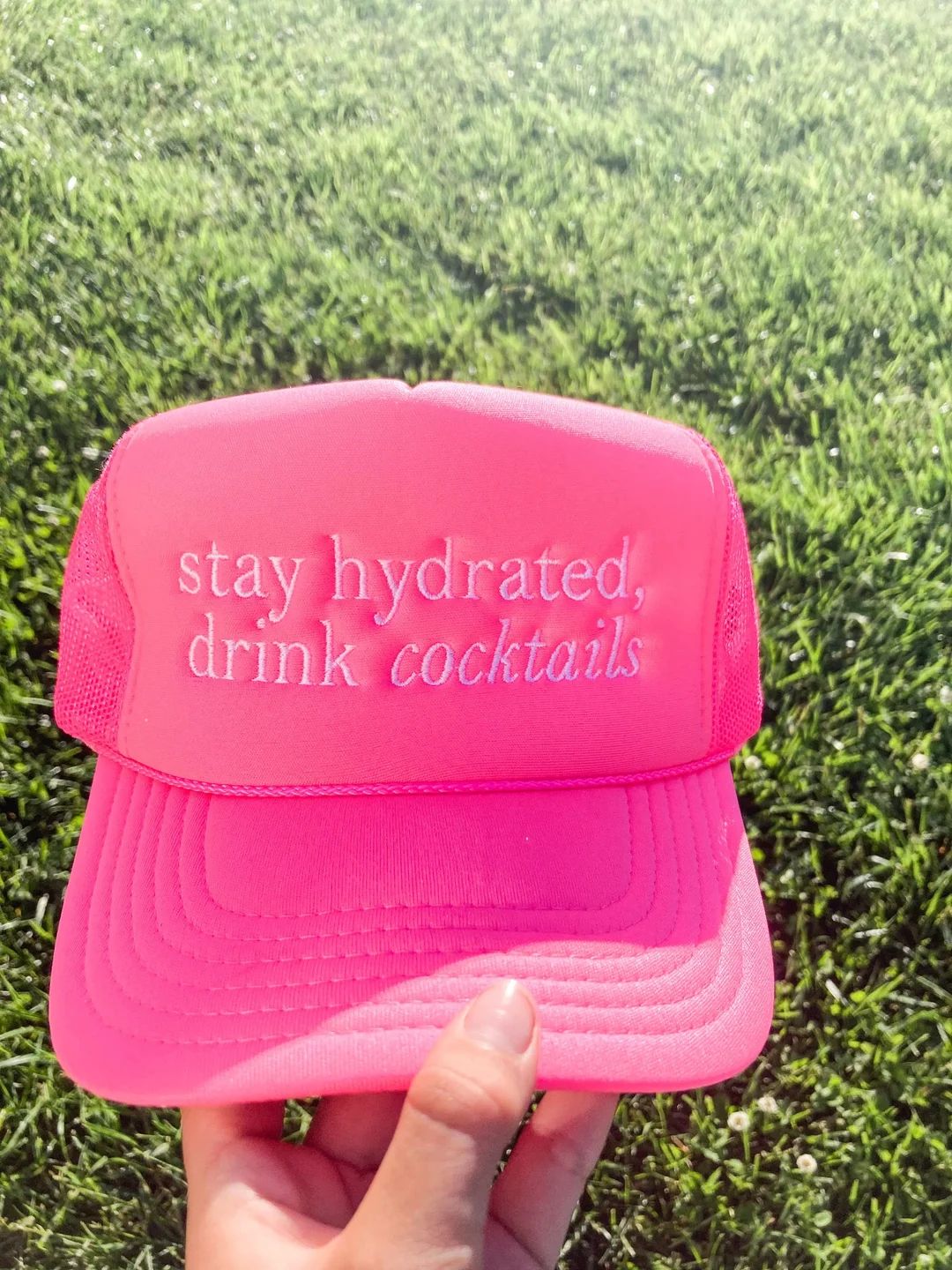 Stay Hydrated, Drink Cocktails Embroidered Trucker Hat - Etsy | Etsy (US)