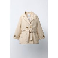 Zara - Quilted Trench Coat With Belt - Beige - 4 Years (104 Cm) - Kids | Zara UK