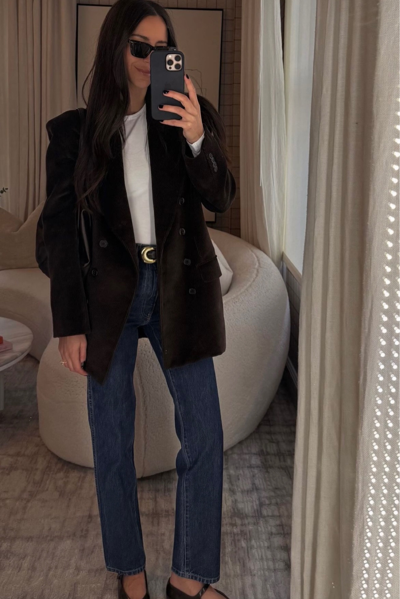 OOTD 🤎 Can’t get enough of brown for fall. Linked my flats in black!