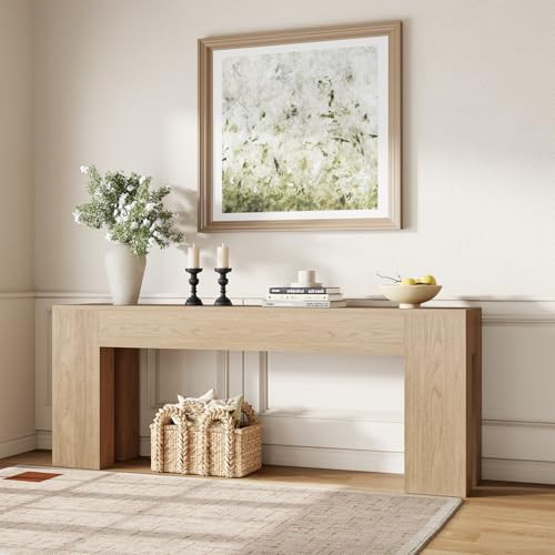 Epecoya Extra Long Console Table for Entry Way 79-Inch, Light Oak | Amazon (US)