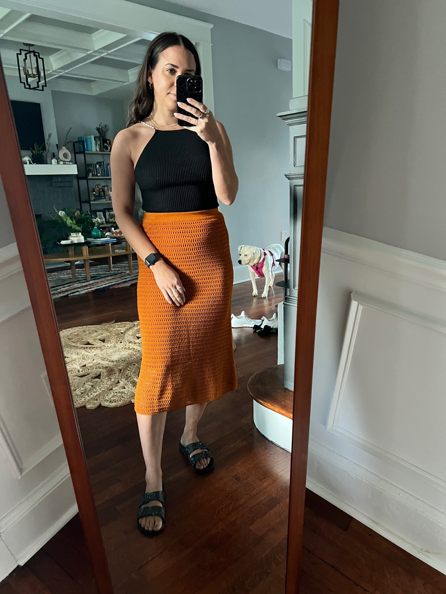 Crochet skirt. Tank top. Dressy casual look. Real life style.

#LTKFind #LTKunder100 #LTKstyletip