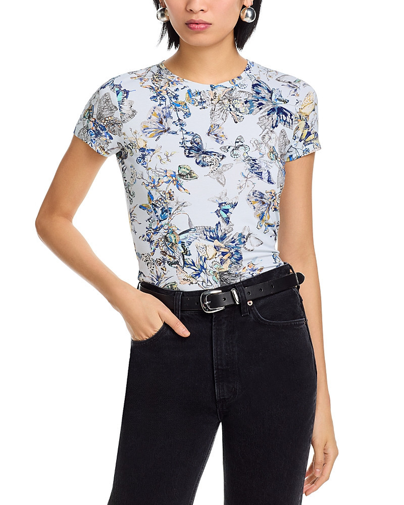 L'Agence Ressi Watercolor Butterfly Short Sleeve Tee | Bloomingdale's (US)