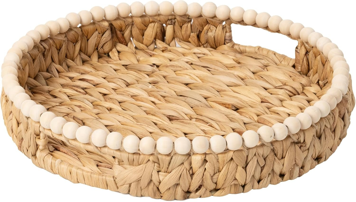 StorageWorks Round Decorative Trays for Home Decor Farmhouse, Wicker Coffee Table Tray Decor with... | Amazon (US)