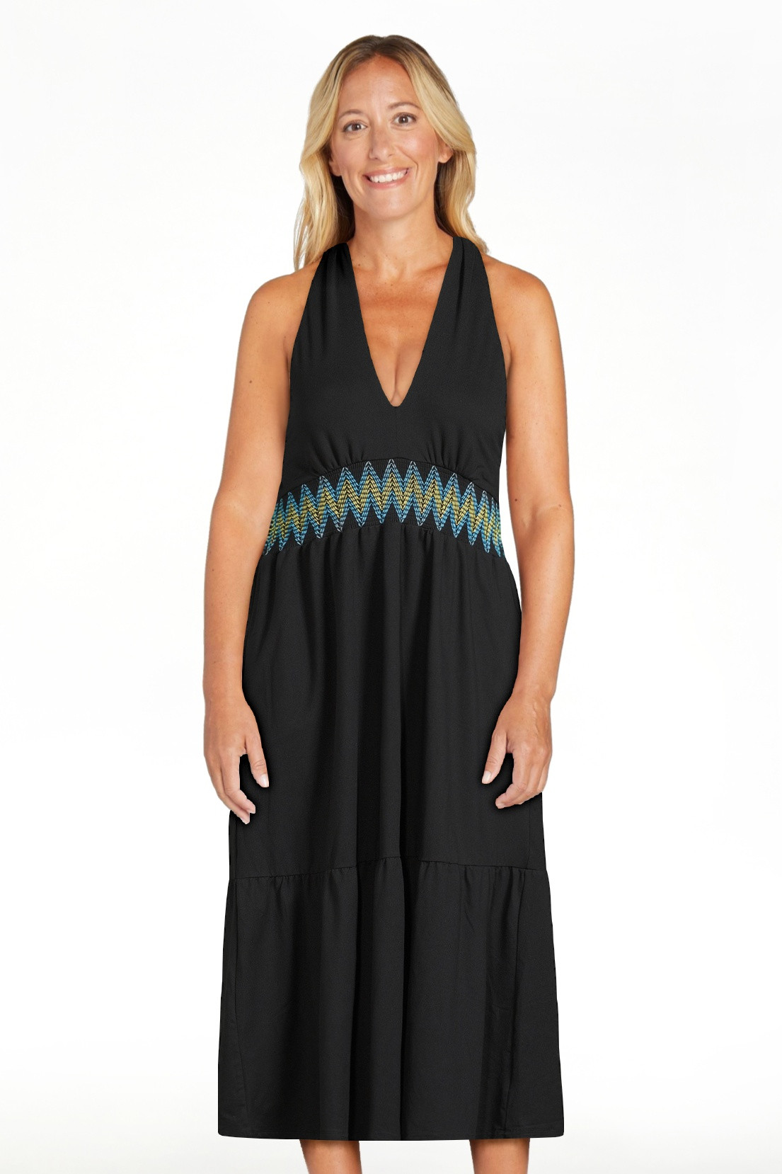 Sofia Jeans by Sofia Vergara Women's Crossover Neck Halter Midi Dress - Walmart.com | Walmart (US)