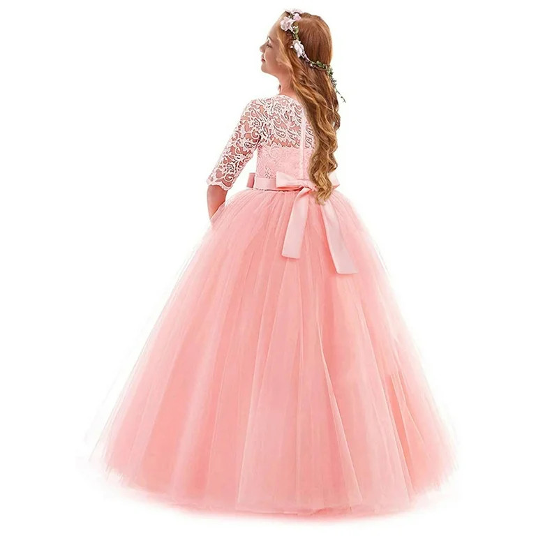 Youmylove Dresses For Girls Child Girls Lace Bowknot Princess Wedding Flower Girl Performance For... | Walmart (US)