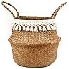 BlueMake Boho Woven Seagrass Belly Basket for Storage Plant Basket or Toy Basket Living Bathroom ... | Amazon (US)