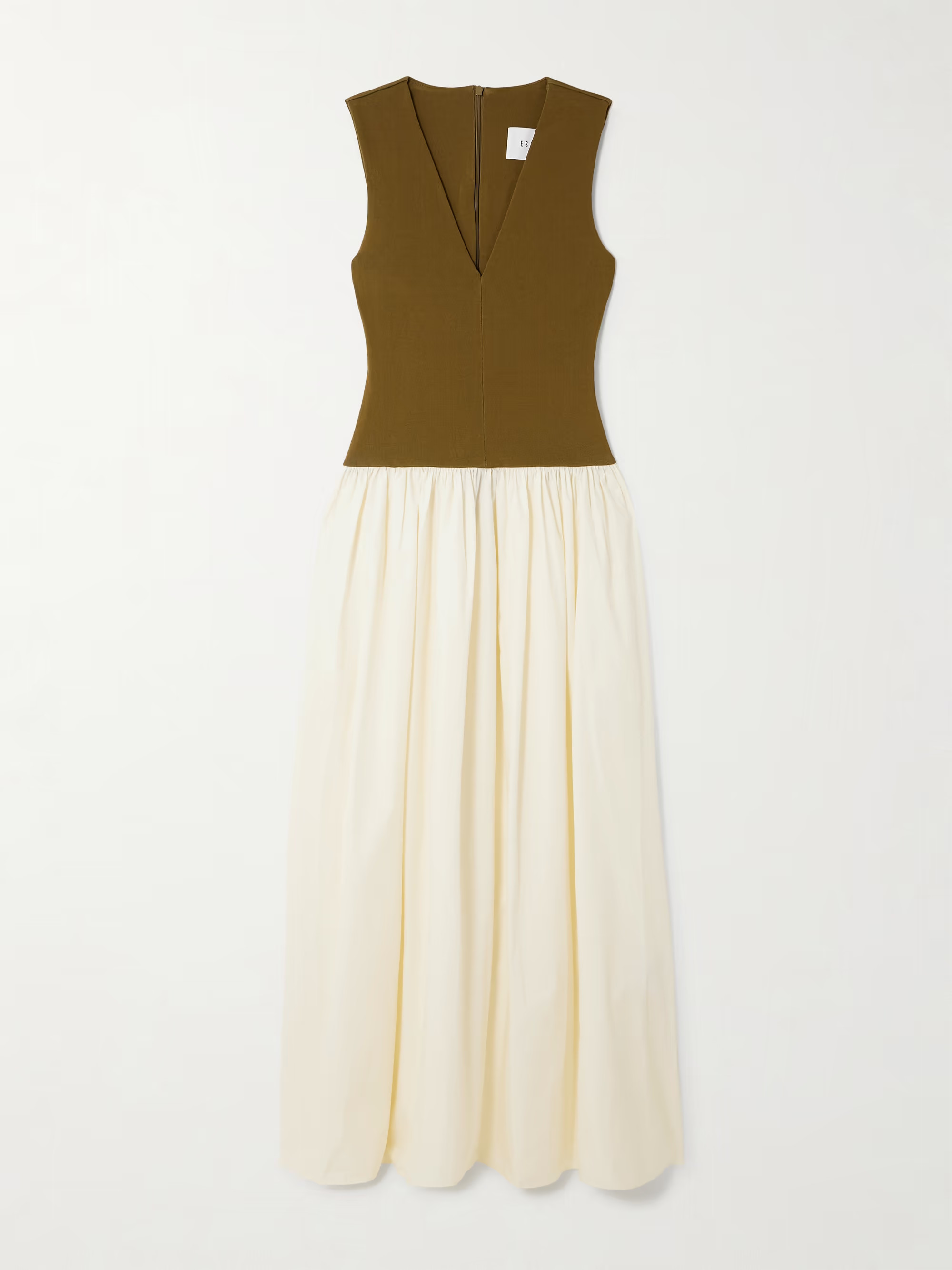 Stretch-knit and silk-crepe maxi dress | NET-A-PORTER (UK & EU)