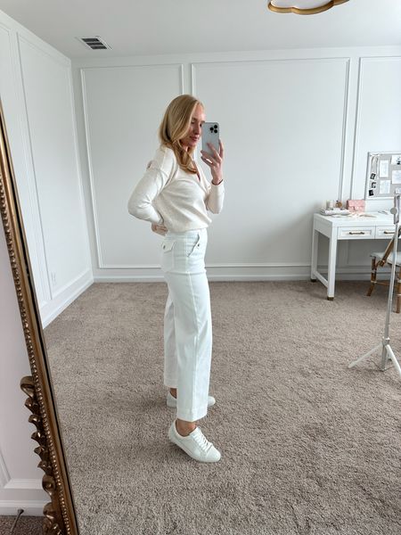 One of my favorite cute and comfy spring outfits from Spanx! Wearing size small in the top and size medium in the pants. Use my code AMANDAJOHNxSPANX for 10% off! 
Spring outfits // causal outfits // white pants // white tennis shoes // comfortable tennis shoes // monochromatic outfits // Spanx fashion 

#LTKSeasonal #LTKFestival #LTKstyletip