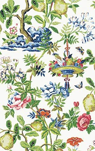 Scalamandre SCS3840 Bloom Shantung Garden Wallpaper, Green | Amazon (US)