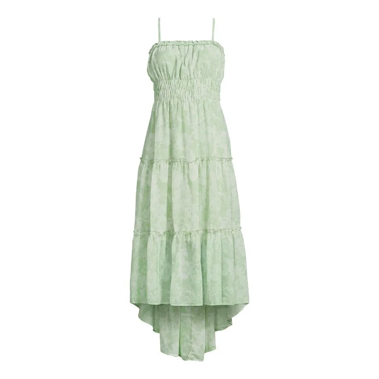 No Boundaries Juniors’ Ruffle High Low Dress, Sizes XS-XXXL - Walmart.com | Walmart (US)