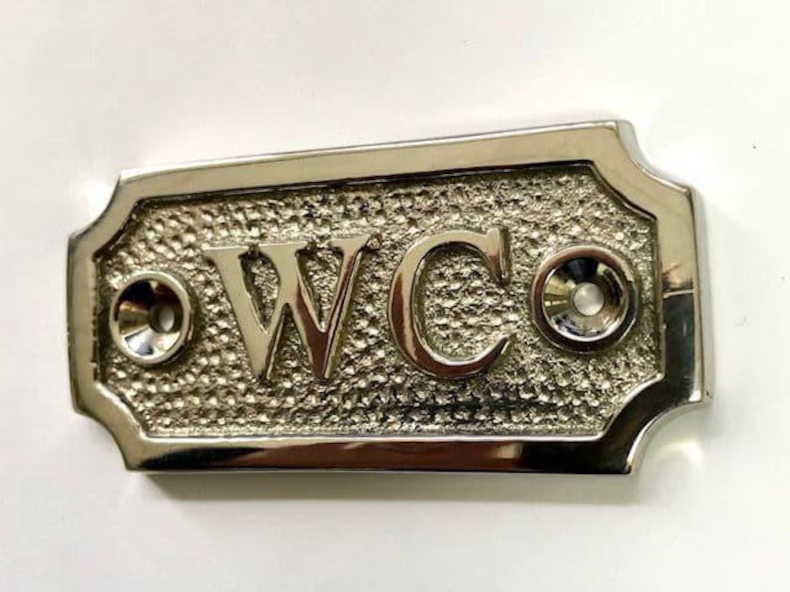 WC Door Sign Available in Three Finishes - Silver Nickel, Antique Bronze or Brass. Matching Screw... | Etsy (US)
